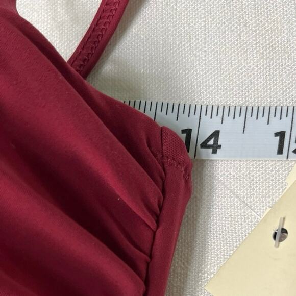 Profile by Gottex Shirred Front One Piece Swimsuit Merlot  Size US 16 NWT - Picture 5 of 9